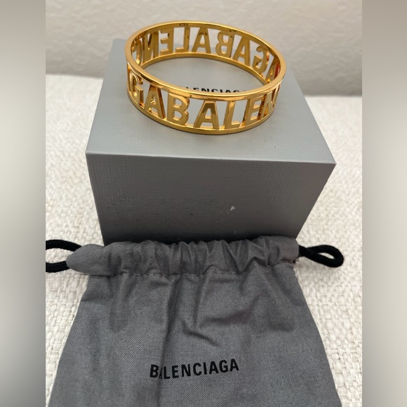 Balenciaga brass lettered bracelet - Picture 1 of 3